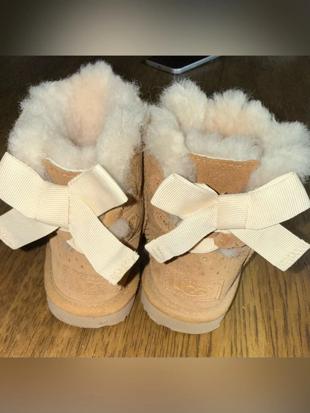 UGG Kids Chestnut Suede Shearling Lined Booties